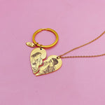 Load image into Gallery viewer, PRE-ORDER Lazer Engraved Piece of My Heart Necklace / Keychain - LINE ART

