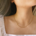 Load image into Gallery viewer, *PRE-ORDER Sideways Initial Gold Filled Necklace
