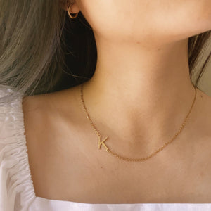 *PRE-ORDER Sideways Initial Gold Filled Necklace