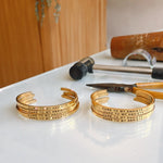 Load image into Gallery viewer, Lazer Engraved Gold Filled Cuff Bangle
