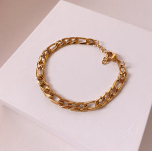 Thick Figaro Gold Filled Bracelet