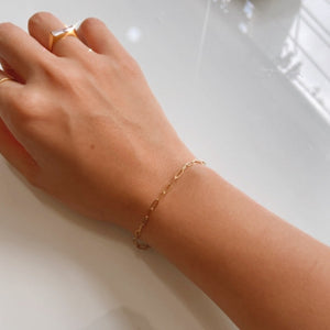 Skinny Paperlink Chain Gold Filled Bracelet