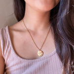 Load image into Gallery viewer, Custom Maxi Disc Gold Filled Necklace (7 characters)
