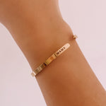 Load image into Gallery viewer, Side Lazer Engraved Gold Filled Cuff Bangle
