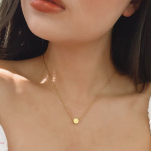 Circle Charm Gold Filled Necklace / Choker