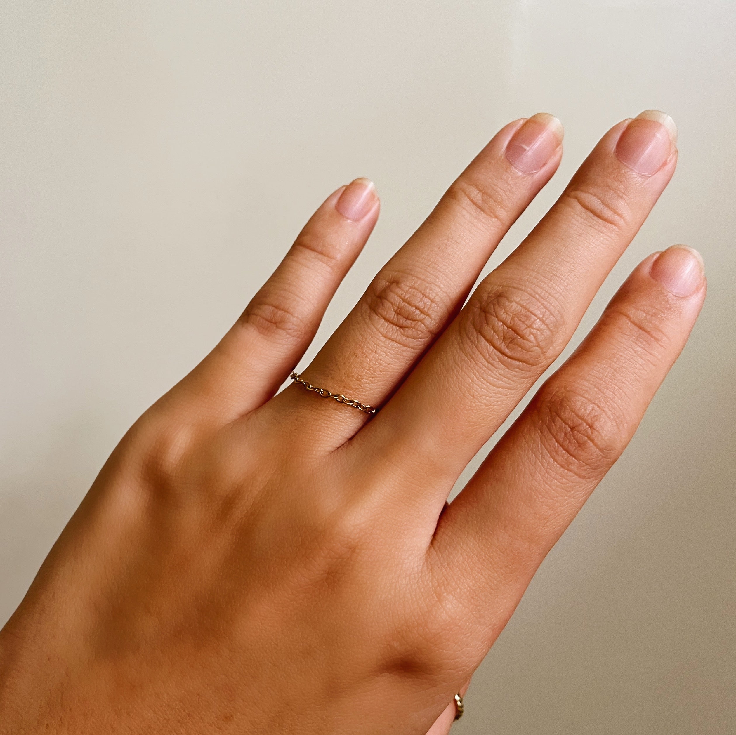 Thin Cable Chain Gold Filled Ring – pulserasbykim