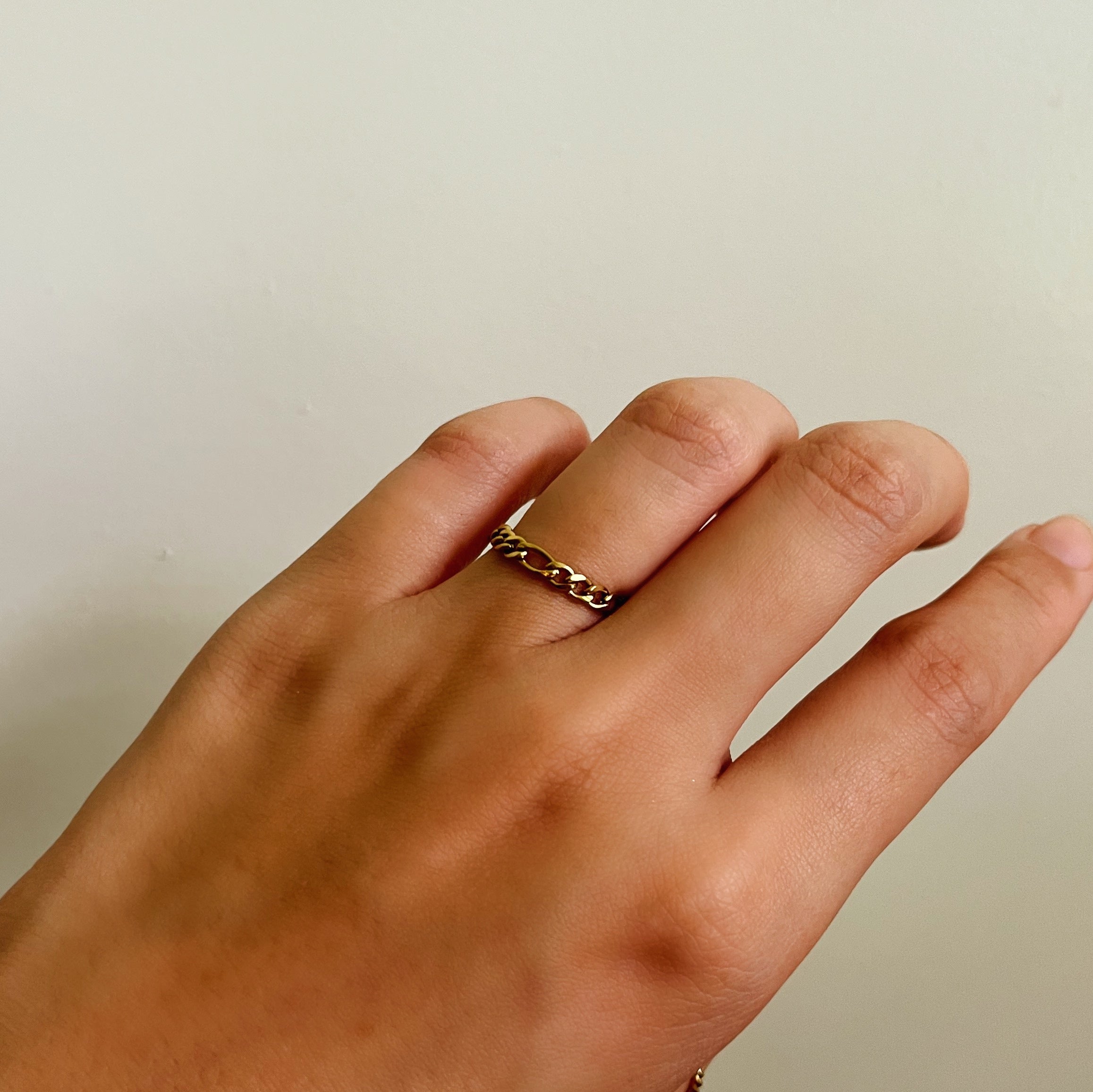 Figaro Chain Gold Filled Ring