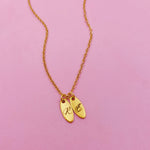 Load image into Gallery viewer, Lazer Engraved Double Oval Gold Filled Necklace
