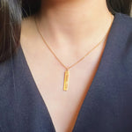 Load image into Gallery viewer, Lazer Engraved Vertical Bar Necklace
