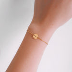 Load image into Gallery viewer, Initial Disc Gold Filled Chain Bracelet (1 character)
