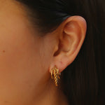 Load image into Gallery viewer, Triple Plain &amp; Twist Hoop Earrings
