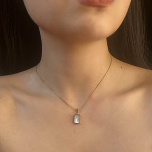 PRE-ORDER Reversible Rectangle Pearl Gold Filled Necklace