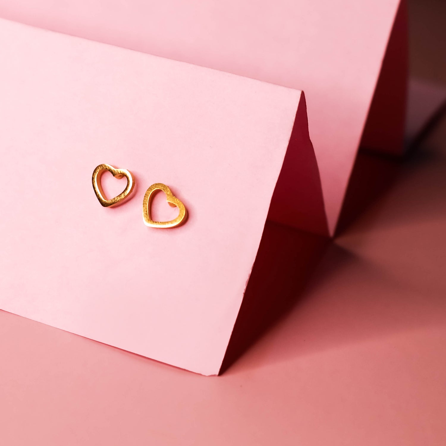 Hollow Heart Stud Earrings
