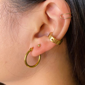 Midi Plain Circle Hoop Earrings