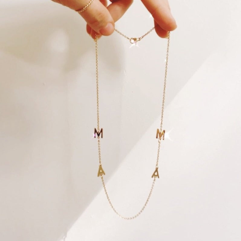 *PRE-ORDER Quadruple Mini Initial Gold Filled Necklace