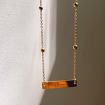 Load image into Gallery viewer, PRE-ORDER Lazer Engraved Horizontal Bar Beaded Chain Necklace

