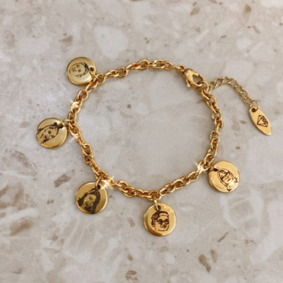 Family Bracelet Custom 5-Disc Gold Filled Bracelet