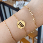 Load image into Gallery viewer, Lazer Engraved 15mm Disc with Thin Chain Bracelet
