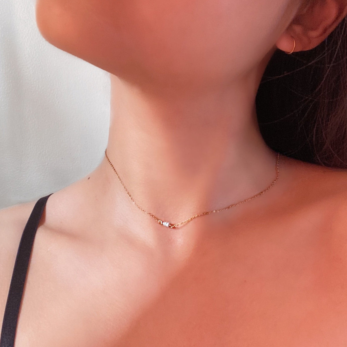 Gold Filled Fresh Water Pearl Chain Choker Necklace — Boy Cherie Jewelry:  Delicate Fashion Jewelry That Won't Break or Tarnish