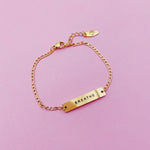 Load image into Gallery viewer, Lazer Engraved Custom Bar with Figaro Chain Bracelet
