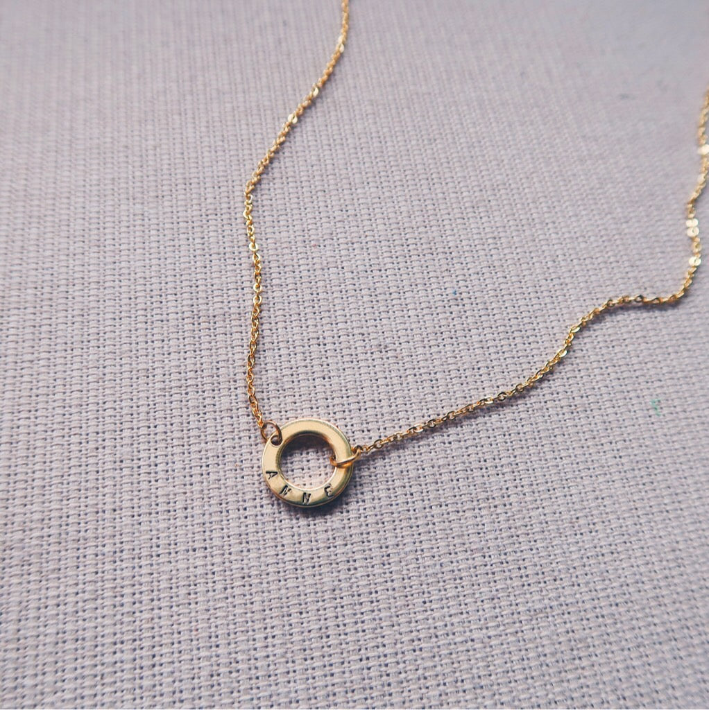 Custom Side Ring Necklace (5 characters)