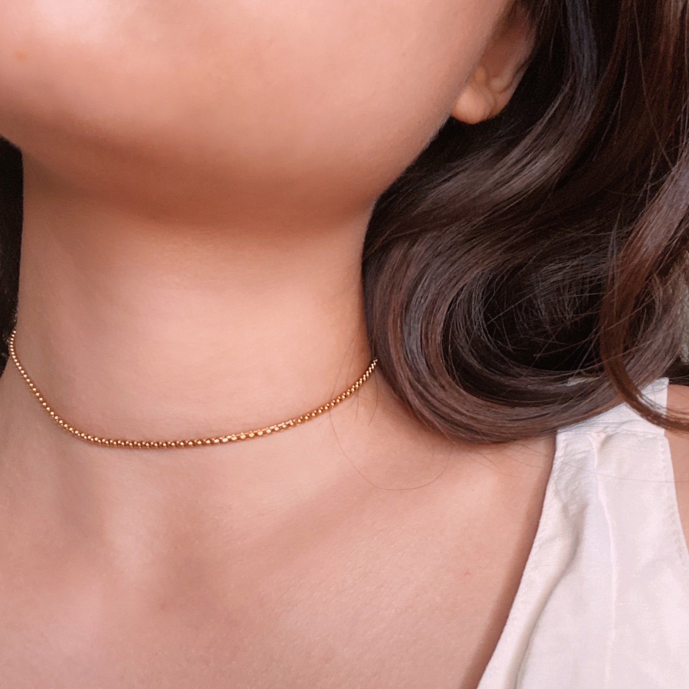Box Chain Gold Filled Choker – pulserasbykim
