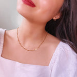 Load image into Gallery viewer, *PRE-ORDER Mini Sideways Initial with Mini Beaded Chain Gold Filled Necklace
