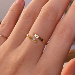 Lazer Engraved Adjustable Gold Filled Ring